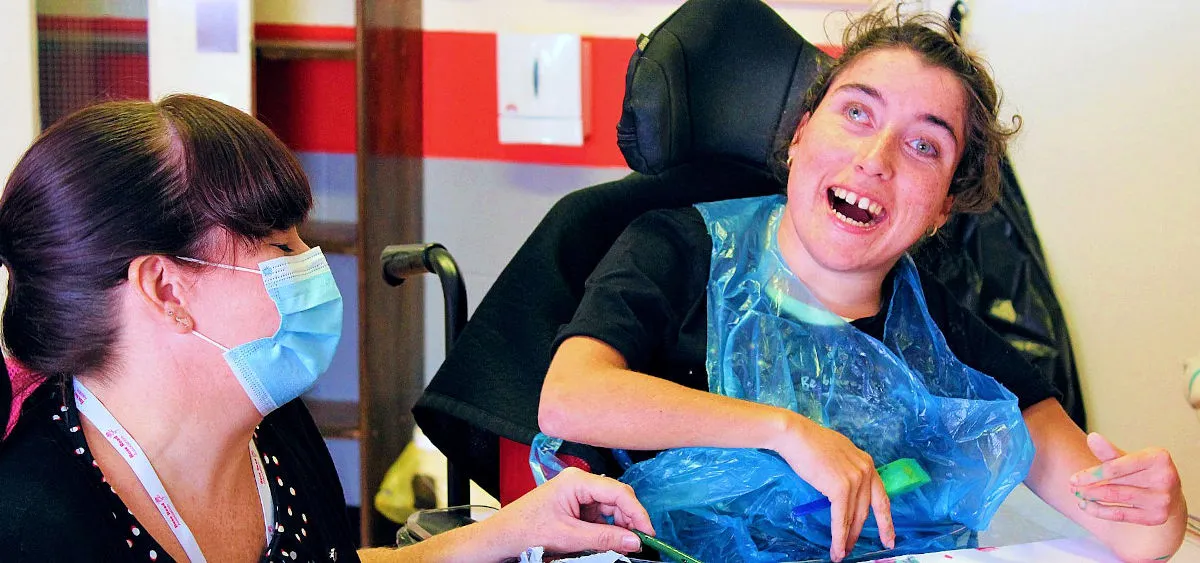 Image of a service user laughing