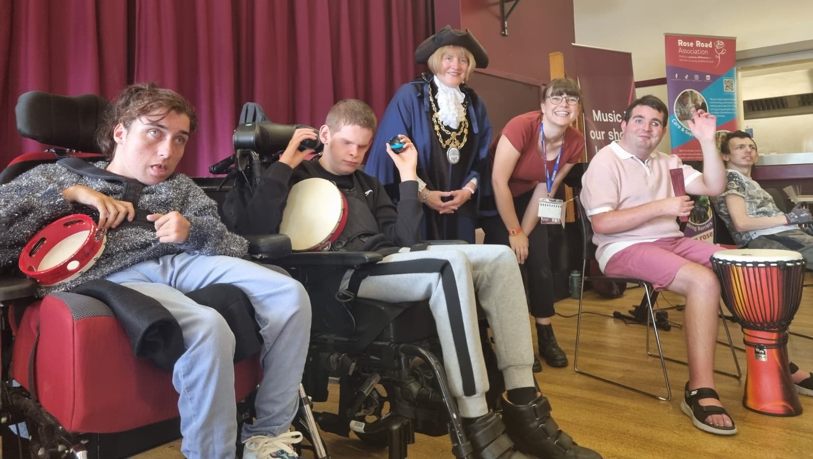 Young people at the music therapy performance with the Sheriff of Southampton