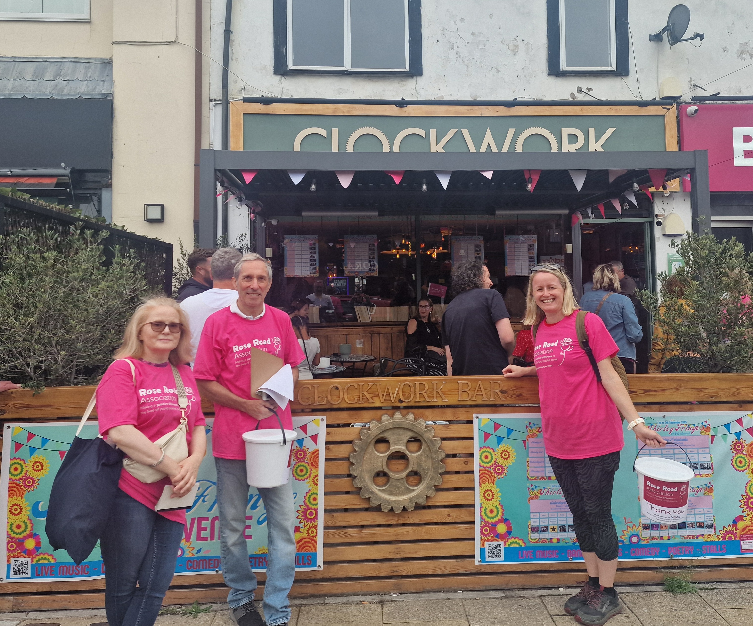 Volunteers outside Clockwork