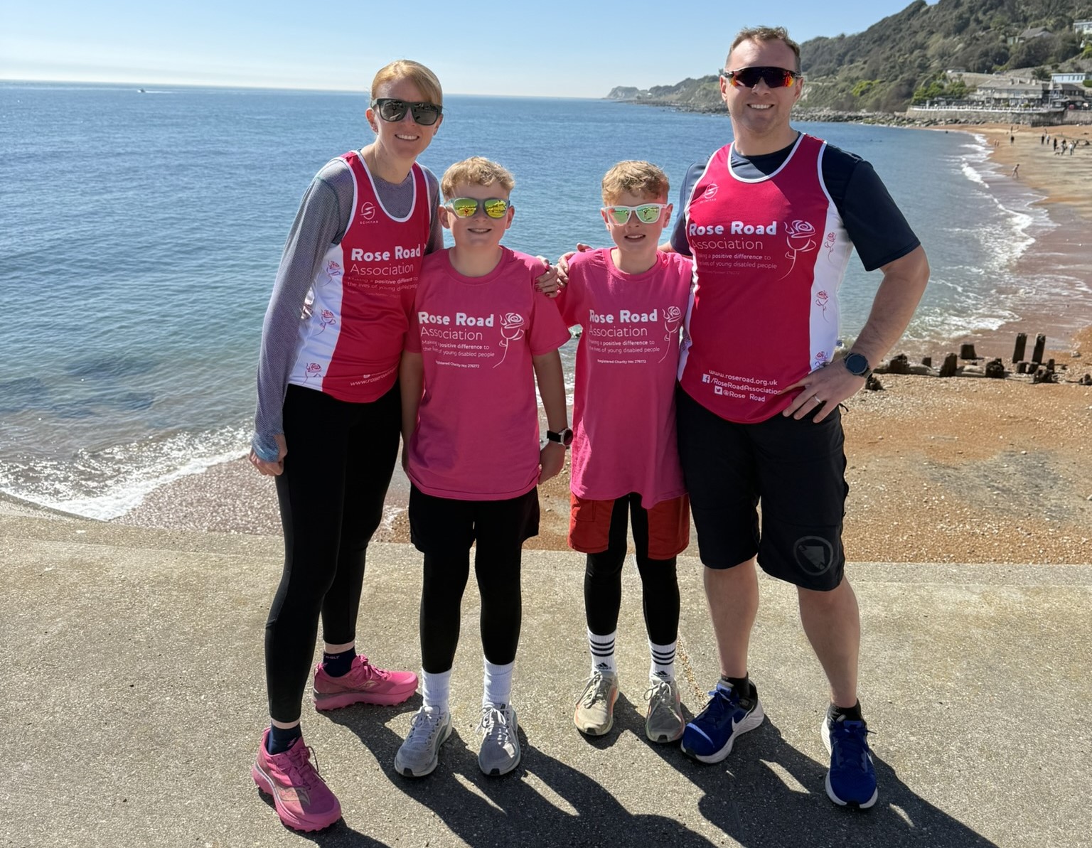 Seb, Carrie and their children on their fundraising cycle challenge