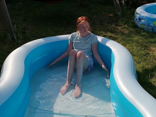 Lola in the pool