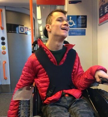 Service user on train