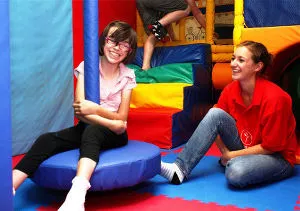 children playing on softplay